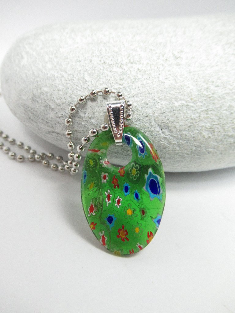 Green Millefiori Necklace